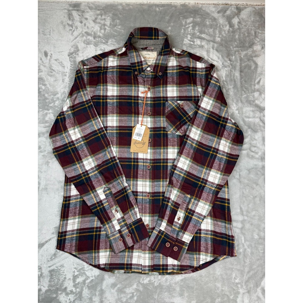 NWT Weatherproof Vintage Mens Med. Plaid Flannel Button Down Shirt Gorpcore
